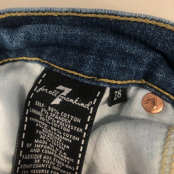 7 for All Mankind  MID ROLL DENIM SHORTS - Picture 3 of 4